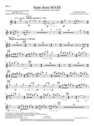 Book cover for Suite from Mass (arr. Michael Sweeney) - Oboe 1