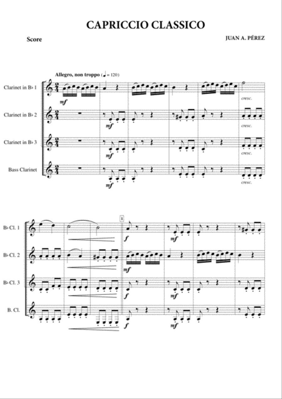 Capriccio Classico Capriccio Classico Clarinet Quartet scores gallery preview page 2