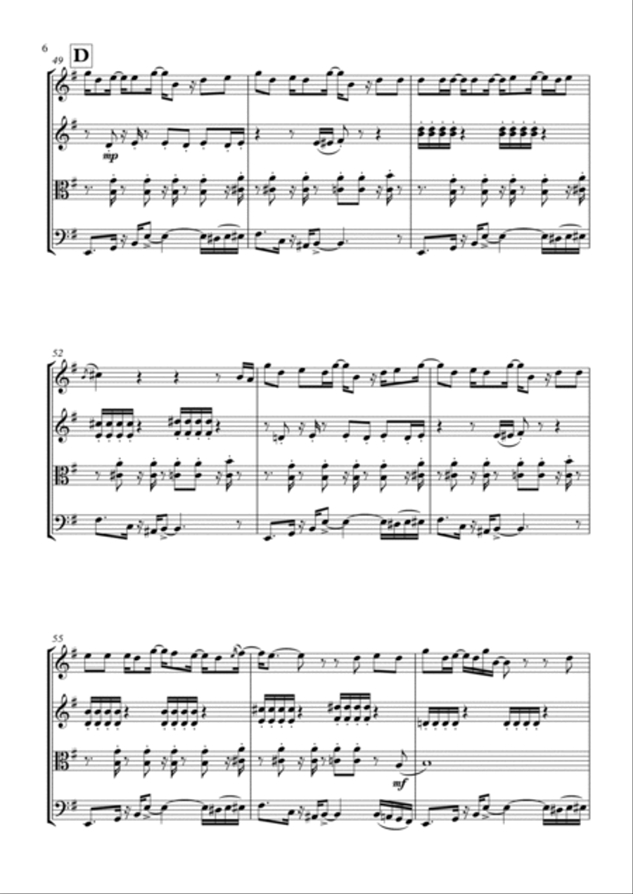 Cosmic Girl String Quartet scores gallery preview page 6