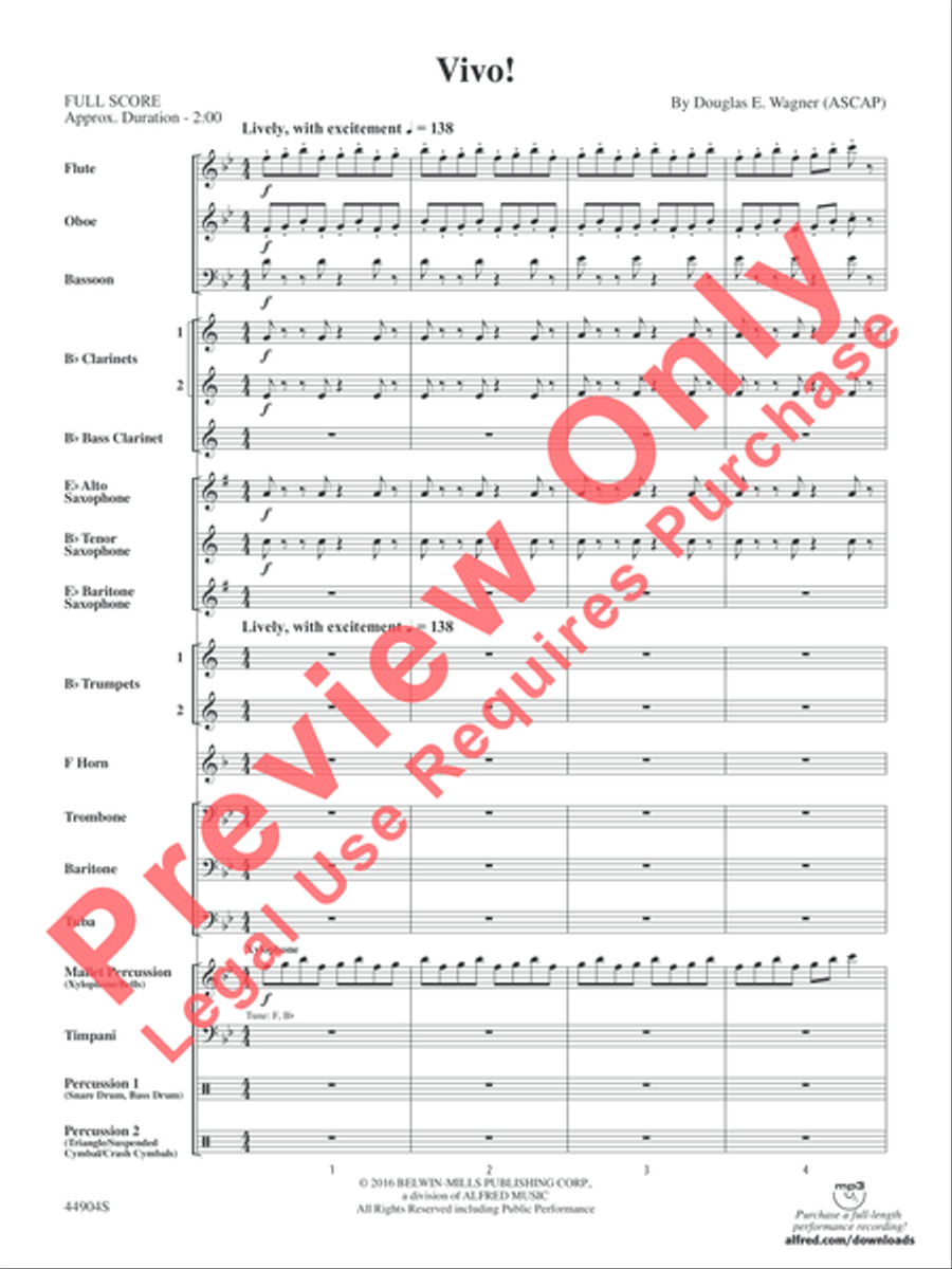 Vivo! Vivo! Concert Band scores gallery preview page 3