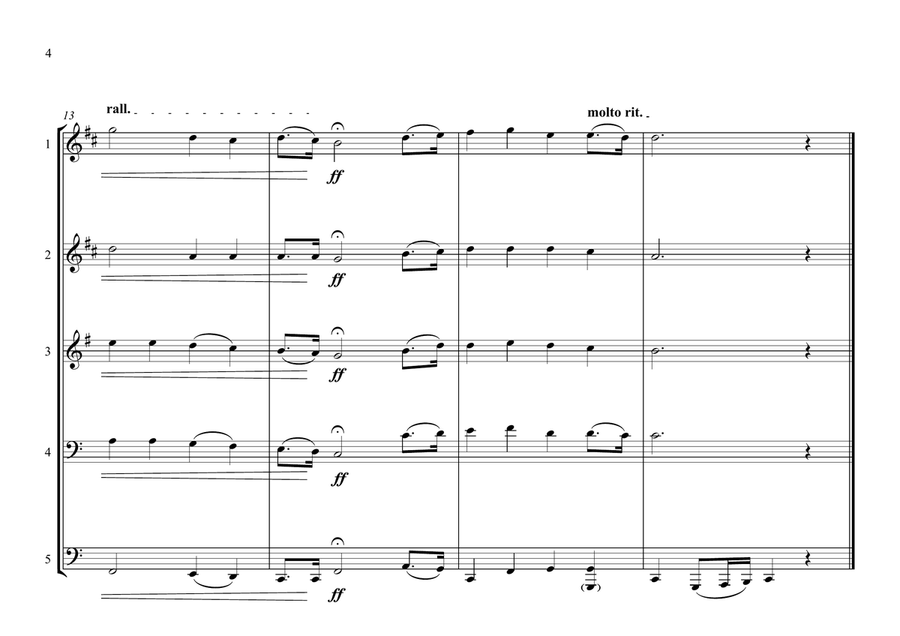Saint Vincent and The Grenadines National Anthem for Brass Quintet Brass Quintet scores gallery preview page 4