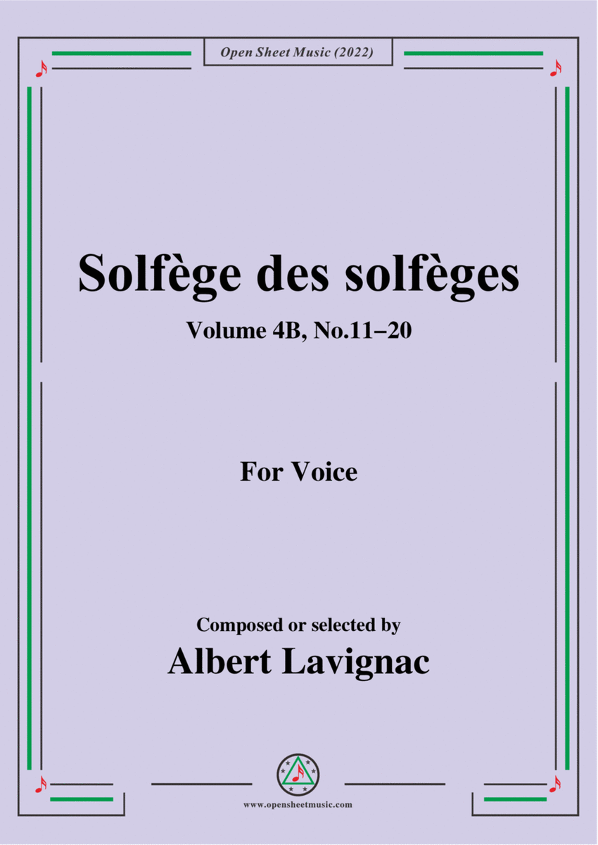 Lavignac-Solfege des solfeges,Volum 4B No.11-20,for Voice image number null