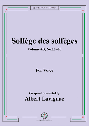 Lavignac-Solfege des solfeges,Volum 4B No.11-20,for Voice