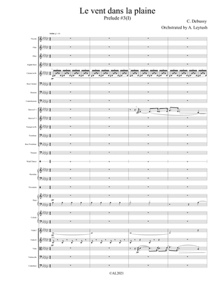 C. Debussy: The Complete Preludes, #3(I), "Le vent dans la plaine", Orchestrated by A. Leytush