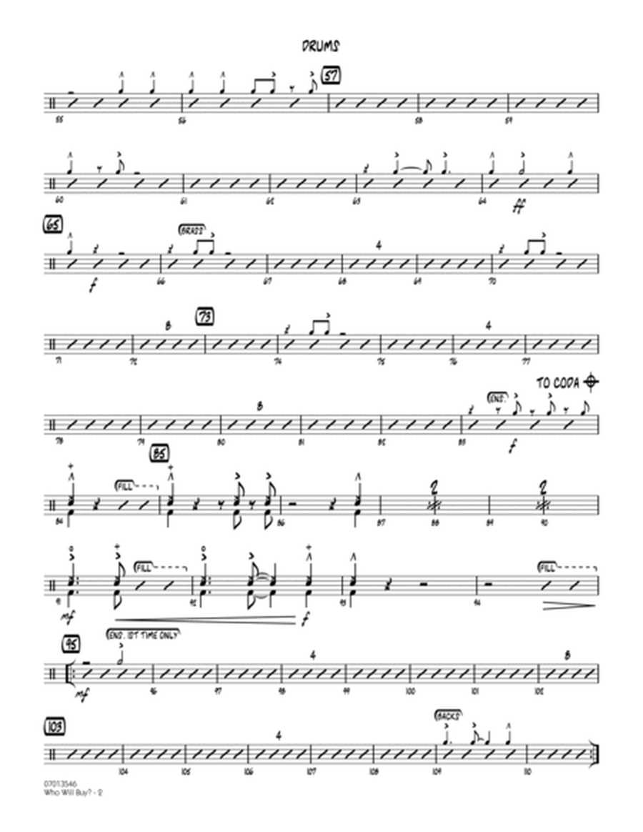 Who Will Buy? (from Oliver) (arr. Mark Taylor) - Drums