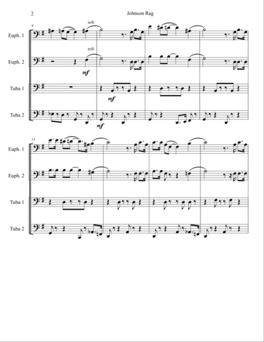 Johnson Rag Brass Quartet scores gallery preview page 2