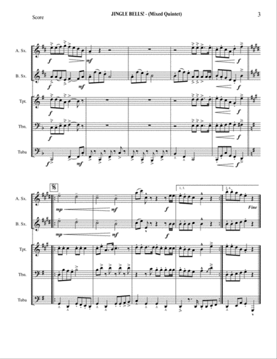 Jingle Bells Jingle Bells Small Ensemble scores gallery preview page 4