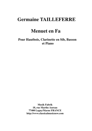 Germaine Tailleferre: Menuet en Fa for oboe, Bb clarinet, bassoon and piano