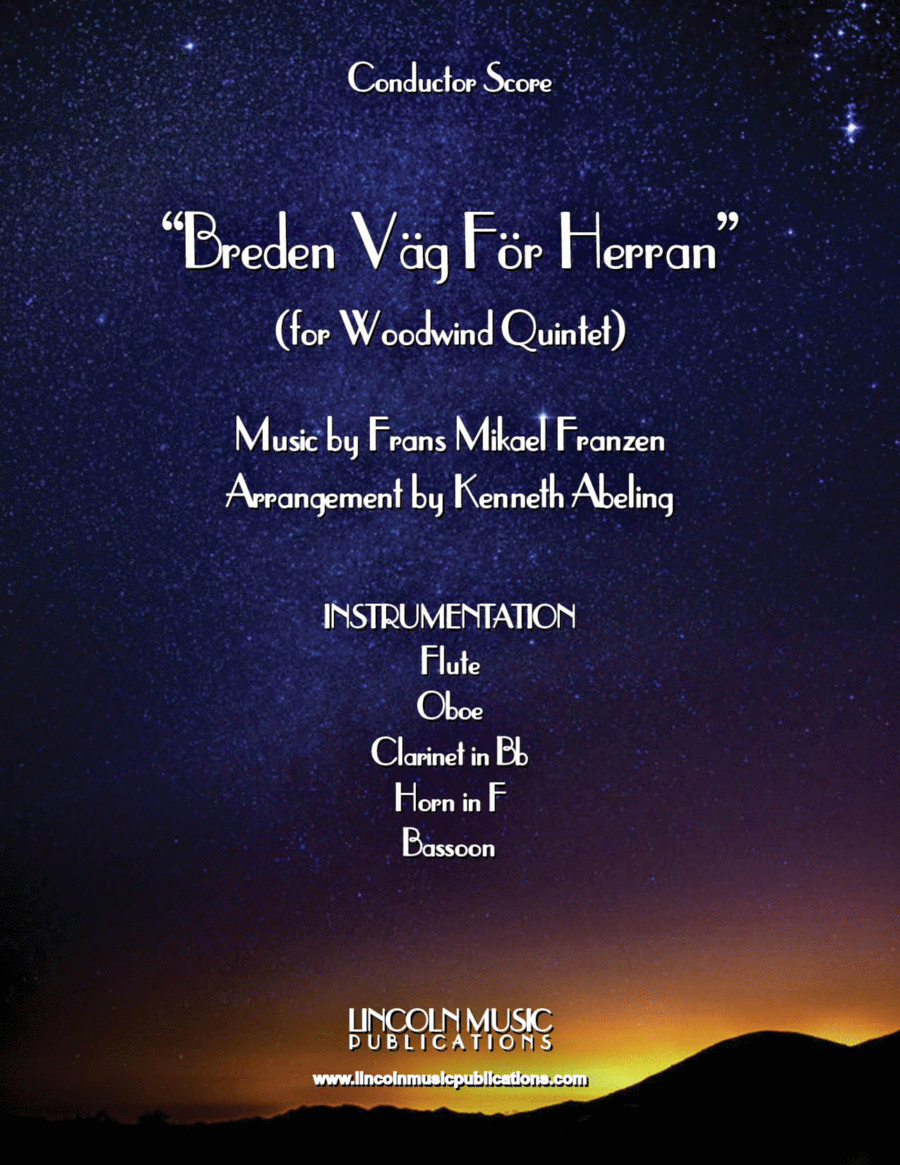 Breden Väg För Herran (Prepare the Royal Highway) (for Woodwind Quintet & optional Organ) Woodwind Quintet scores gallery preview page 1