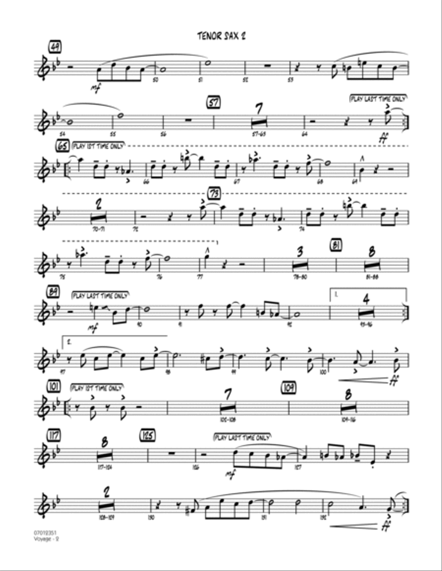 Voyage - Tenor Sax 2 Voyage - Tenor Sax 2 Tenor Saxophone scores gallery preview page 2