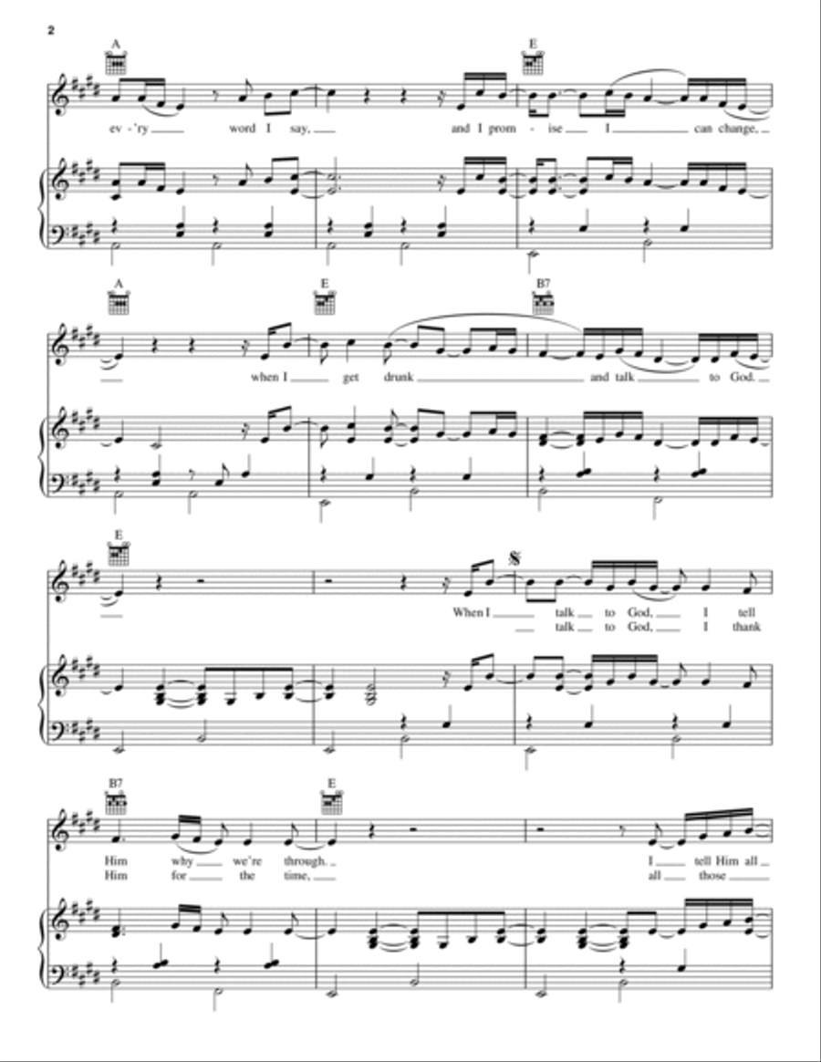 Drunkard's Prayer Piano, Vocal, Guitar scores gallery preview page 2