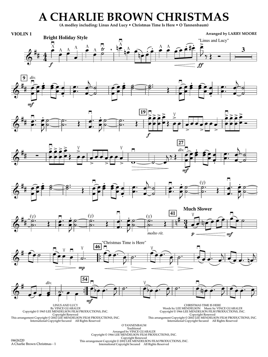 A Charlie Brown Christmas - Violin 1 String Orchestra scores gallery preview page 1