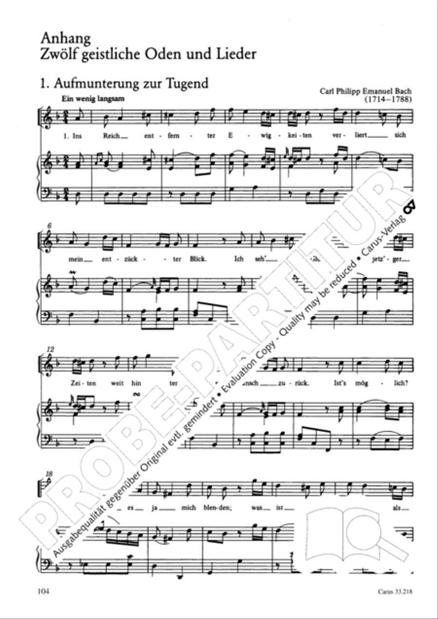 Geistliche Oden und Lieder (Gellert) Collection / Songbook scores gallery preview page 99