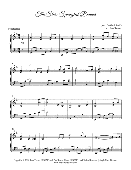 The Star-Spangled Banner (Intermediate Piano Solo) image number null