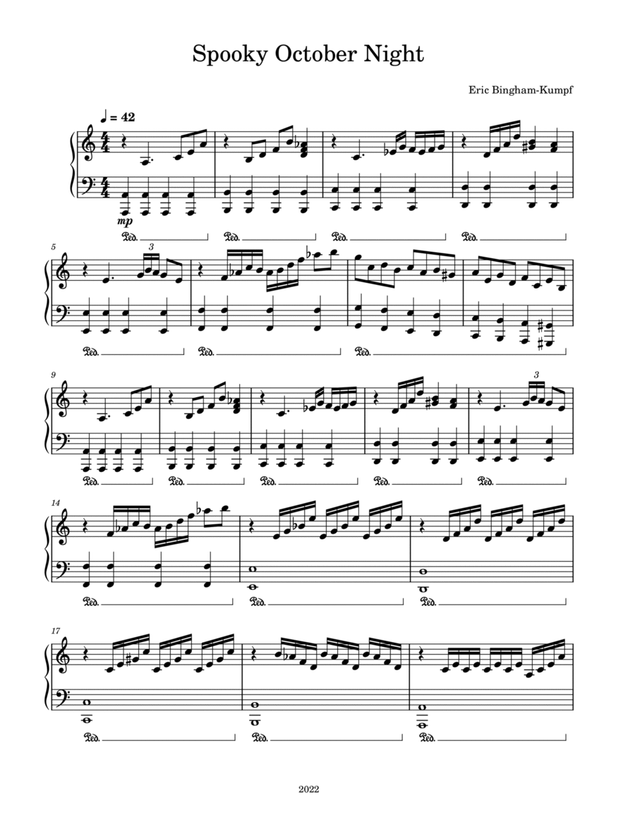 Spooky October Night Spooky October Night Piano Solo scores gallery preview page 1