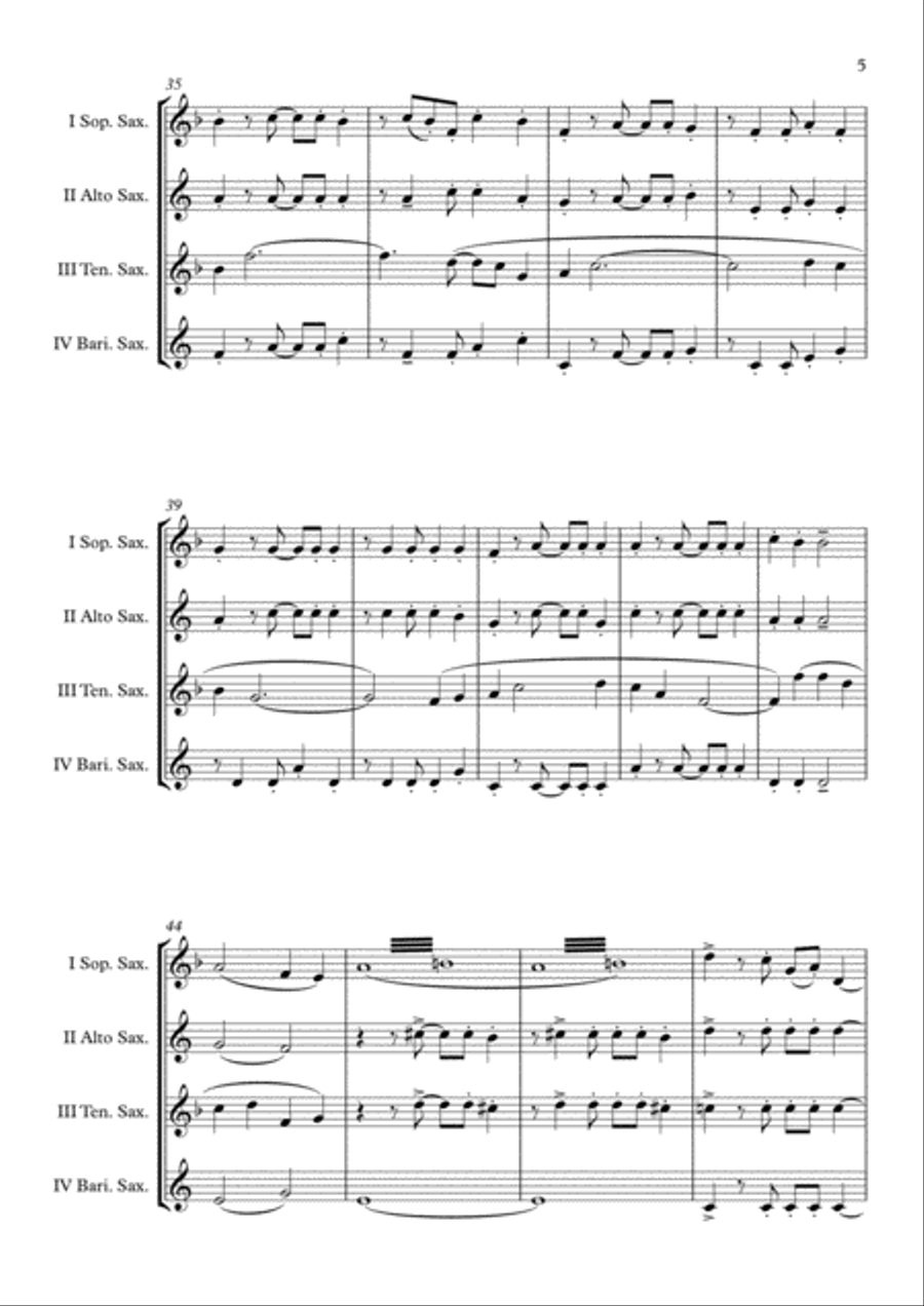 The Magnificent Seven Saxophone Quartet scores gallery preview page 6