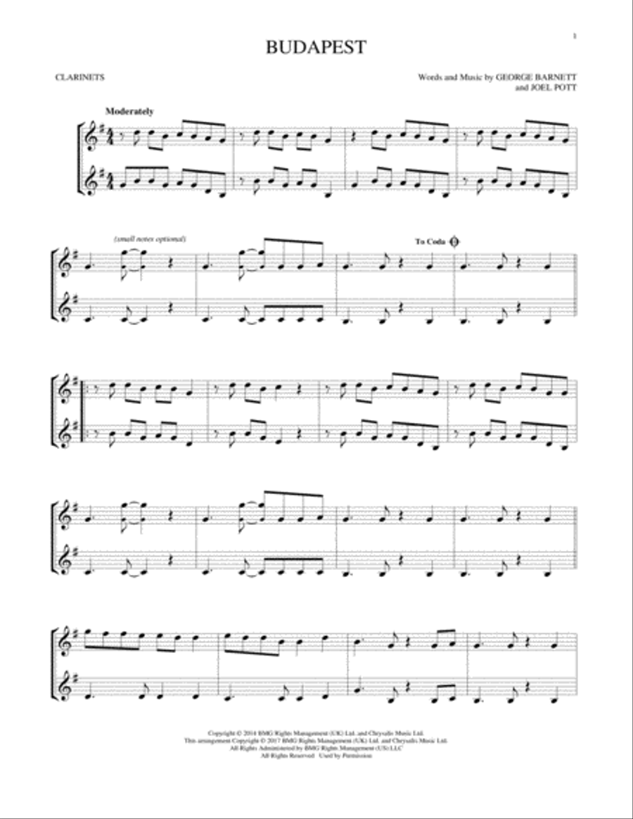 Budapest Clarinet Duet scores gallery preview page 1