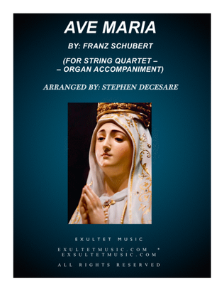 Book cover for Ave Maria (for String Quartet - Organ Accompaniment)