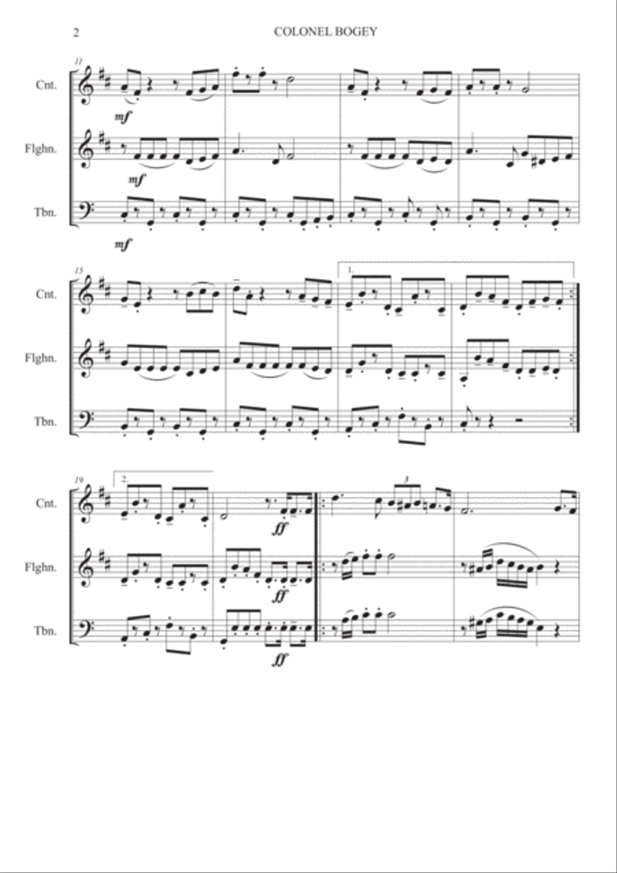 Colonel Bogey - Brass Trio Brass Trio scores gallery preview page 2
