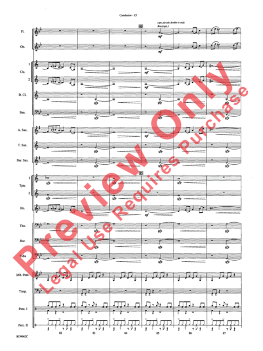 Rites of Tamburo Concert Band scores gallery preview page 18
