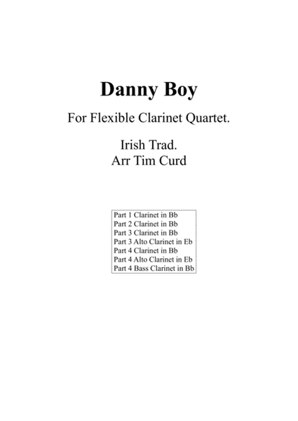 Danny Boy for Flexible Clarinet Quartet image number null