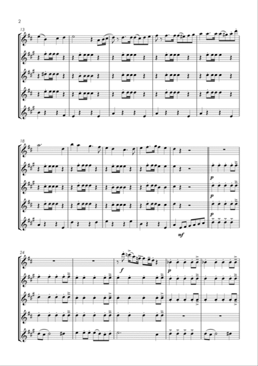 American Patrol - sax quintet Saxophone Quintet scores gallery preview page 4