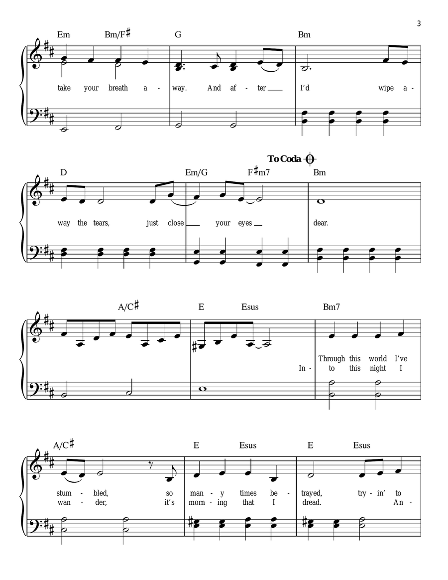 Possession Easy Piano scores gallery preview page 3