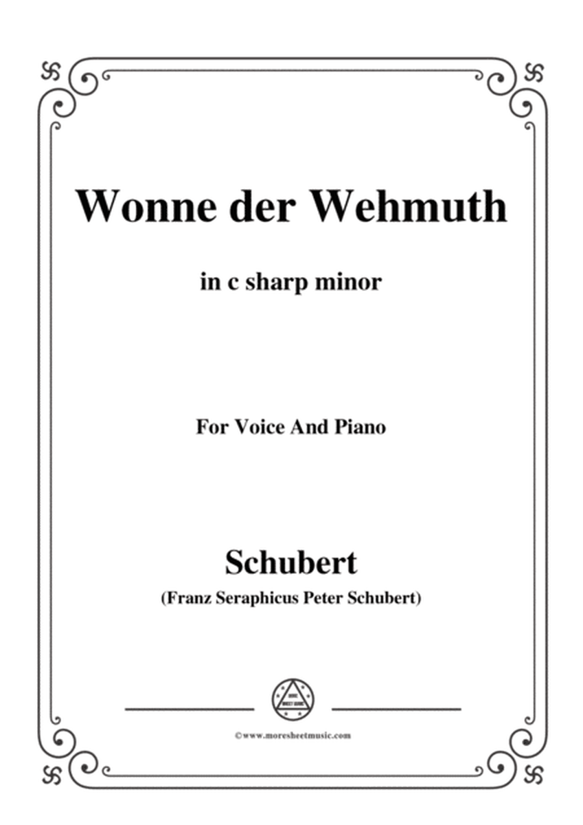 Schubert-Wonne der Wehmuth,Op.115 No.2,in c sharp minor,for Voice&Piano image number null