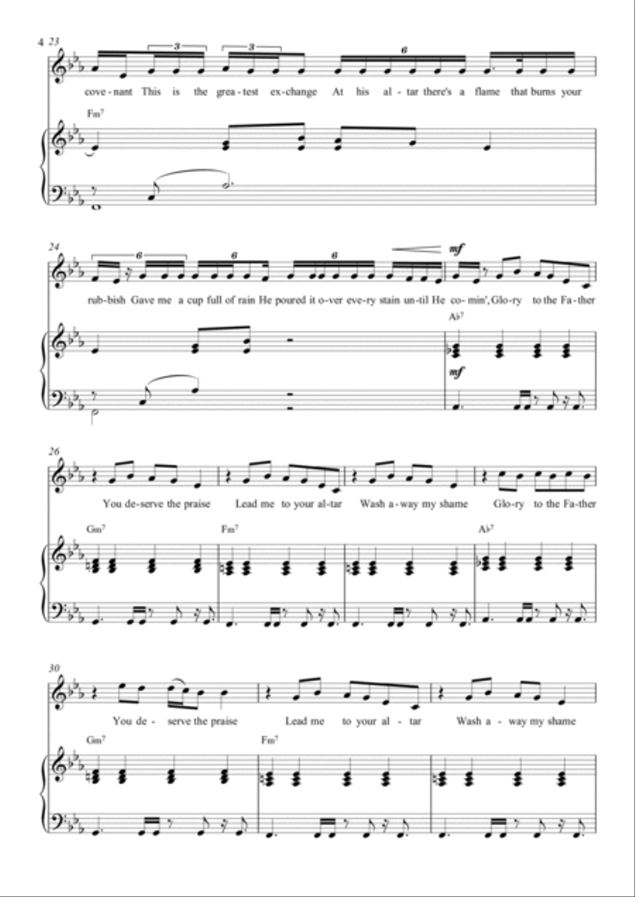 Altar Piano, Vocal, Guitar scores gallery preview page 4