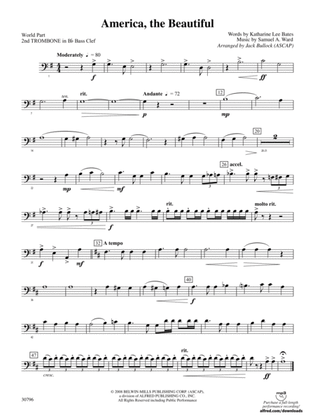 America, the Beautiful: (wp) 2nd B-flat Trombone B.C.