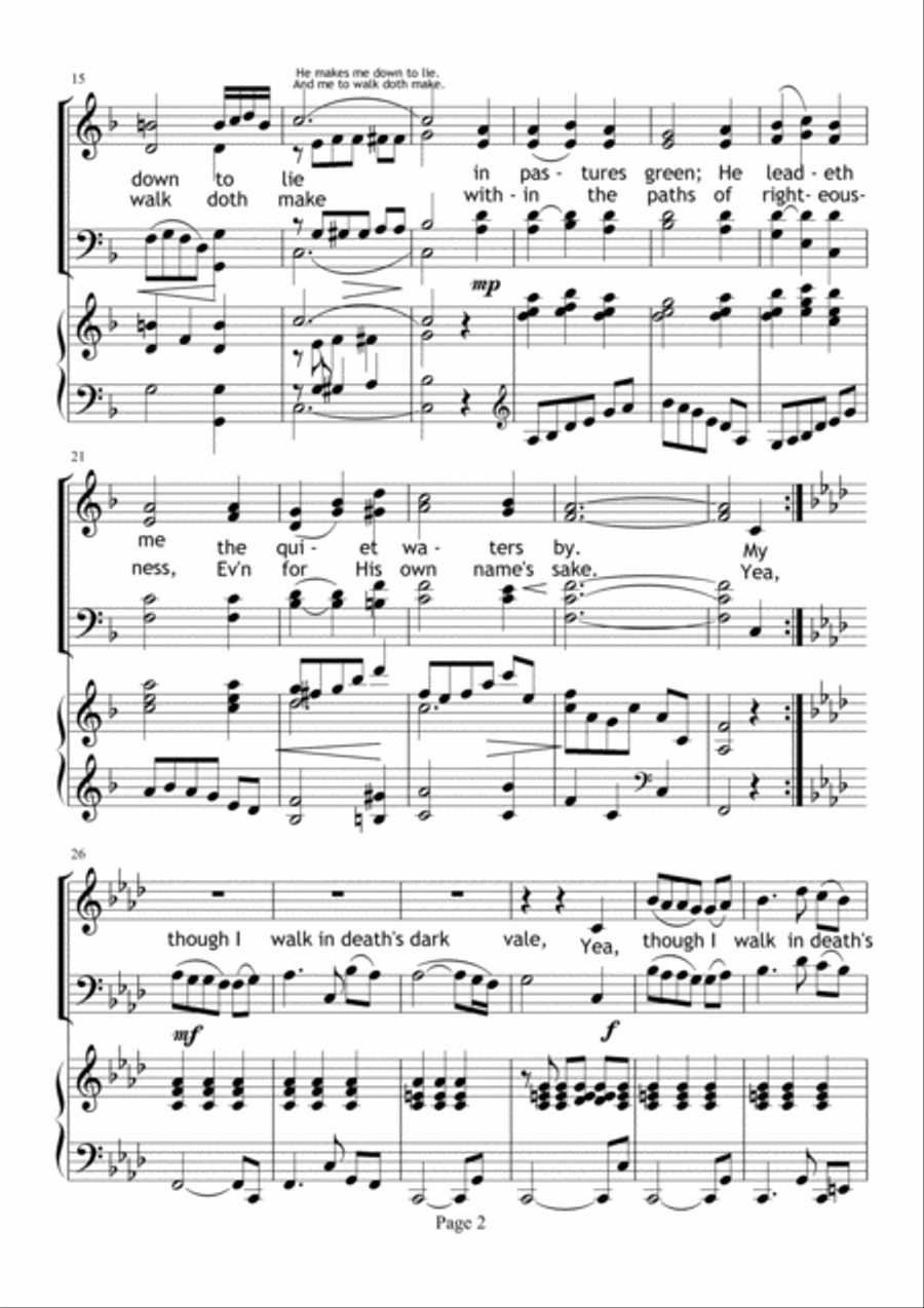 The Lord is my Shepherd 4-Part scores gallery preview page 2