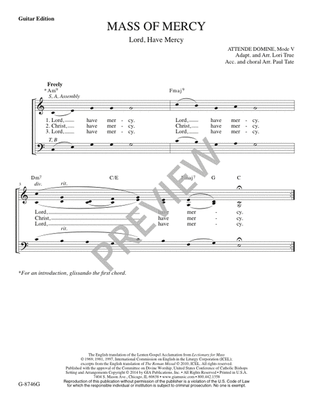 Mass of Mercy - Guitar edition