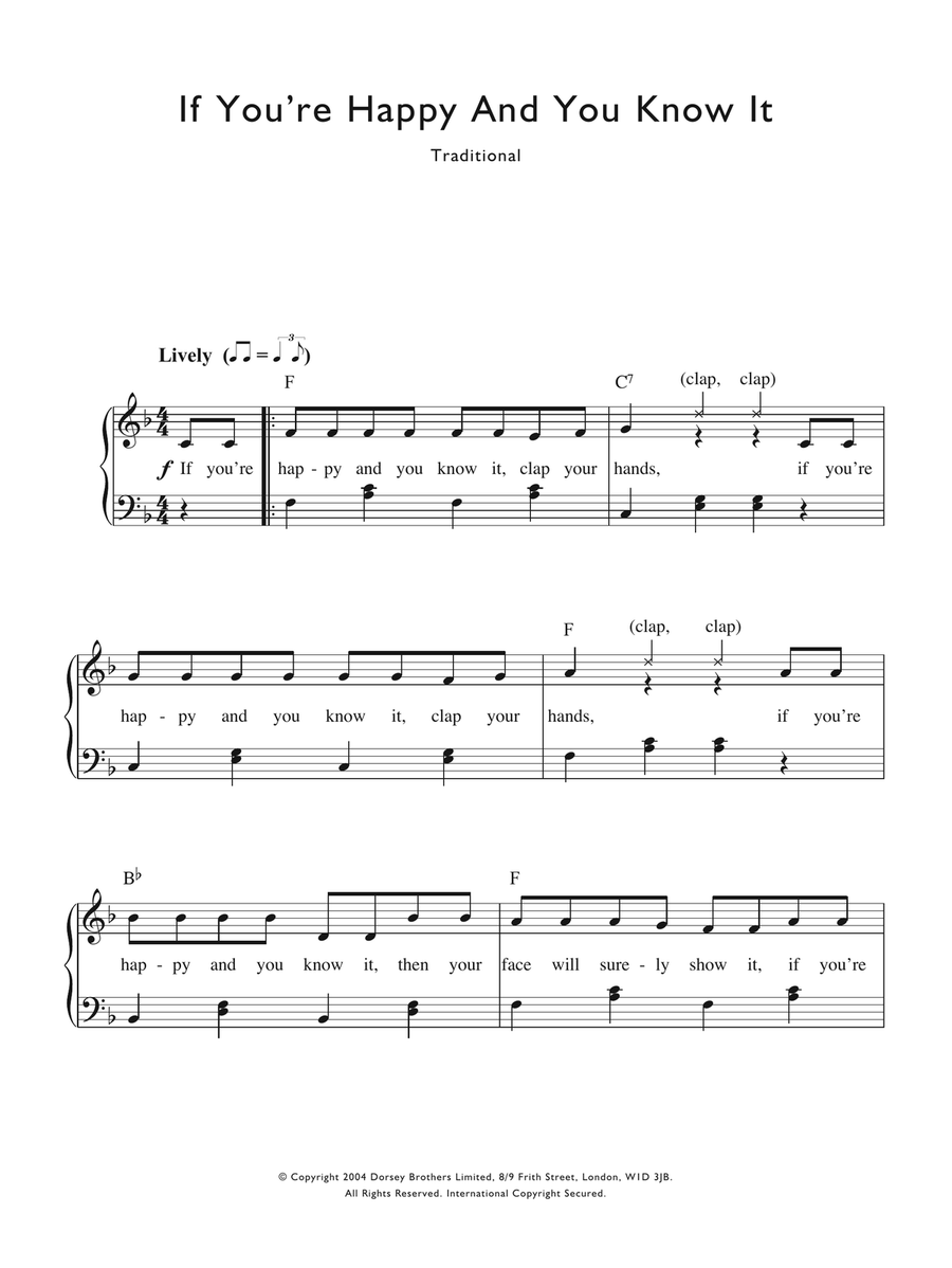 If You're Happy And You Know It Voice scores gallery preview page 1