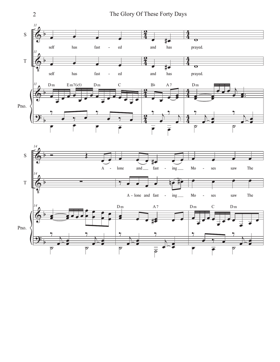 The Glory Of These Forty Days (2-part choir - (Soprano and Tenor) 2-Part scores gallery preview page 2