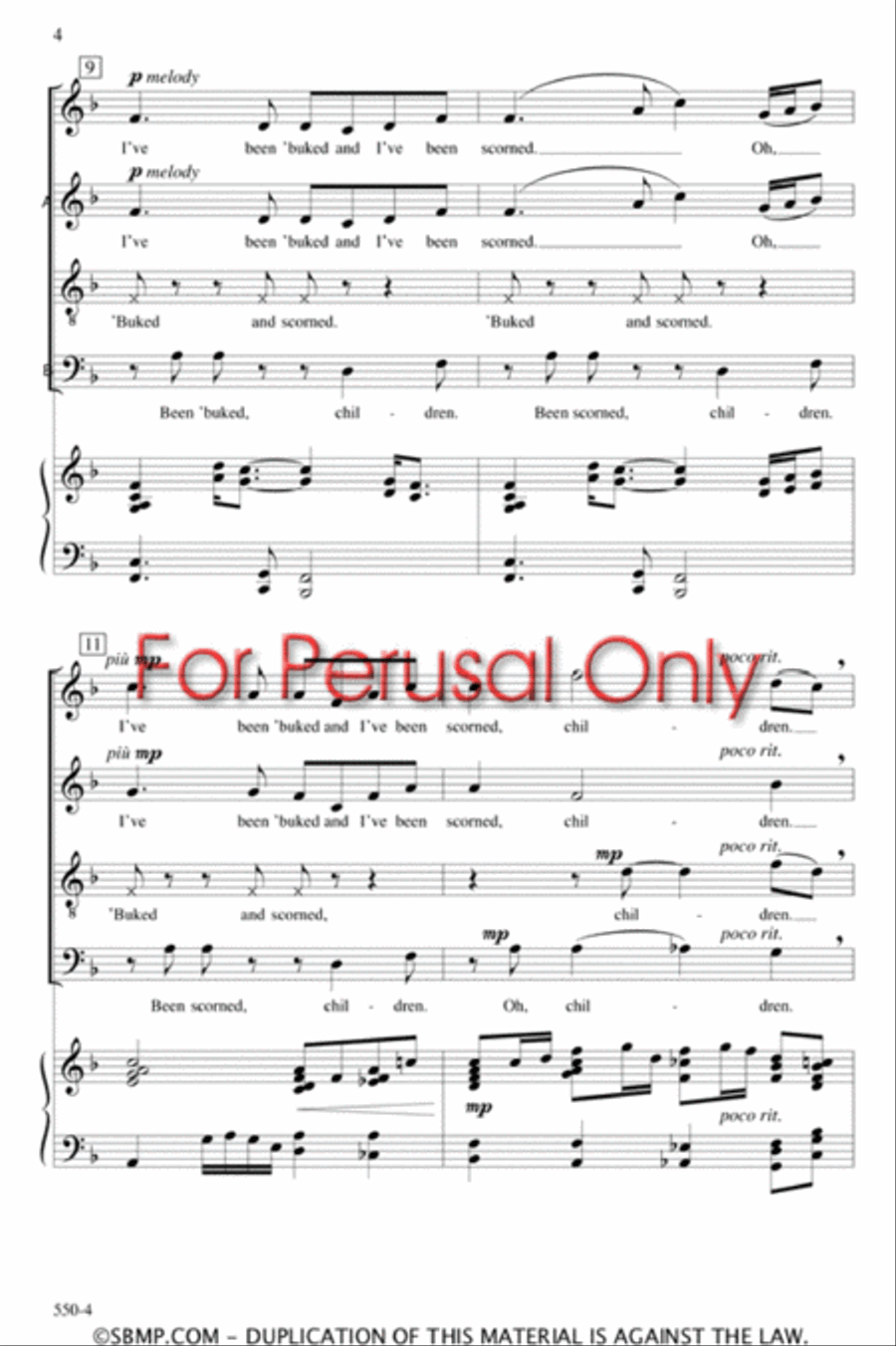 I've Been 'Buked, Children! - SATB Octavo 4-Part scores gallery preview page 3