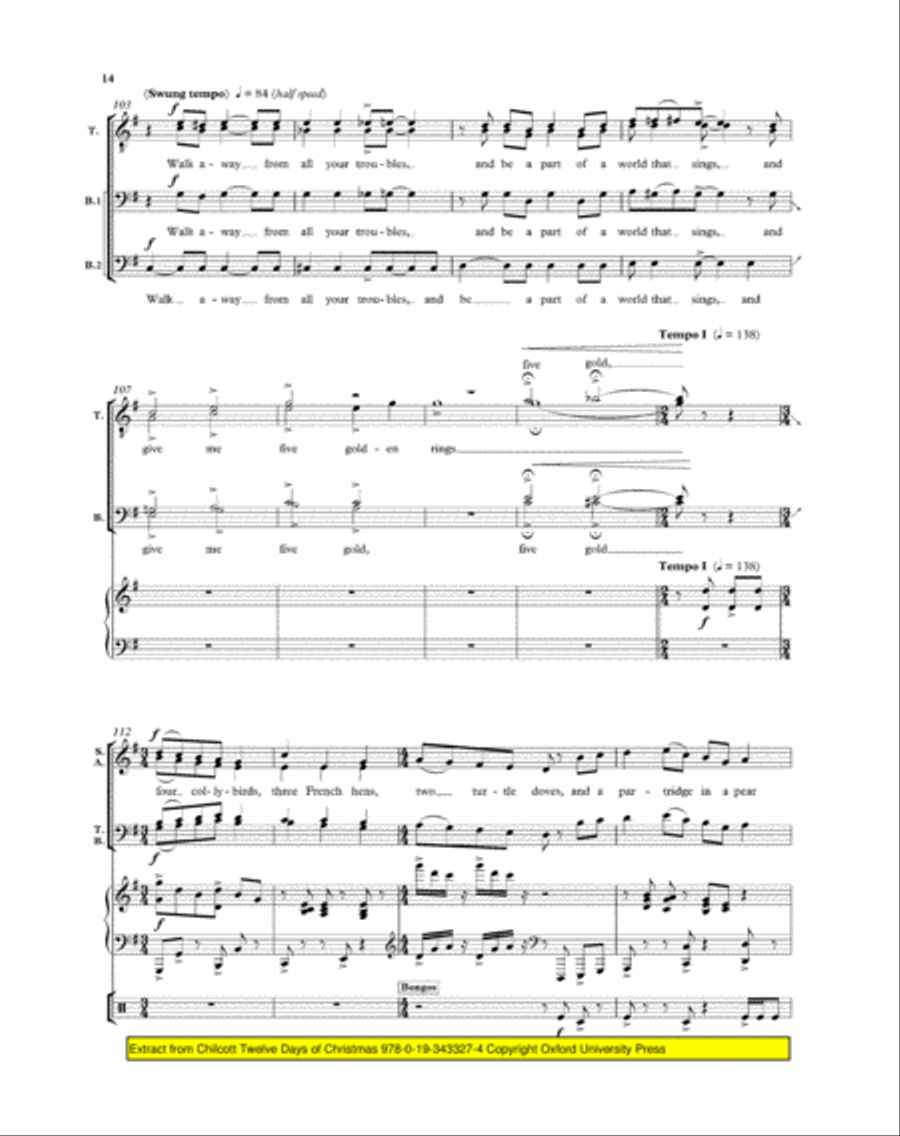 The Twelve Days of Christmas 4-Part scores gallery preview page 3