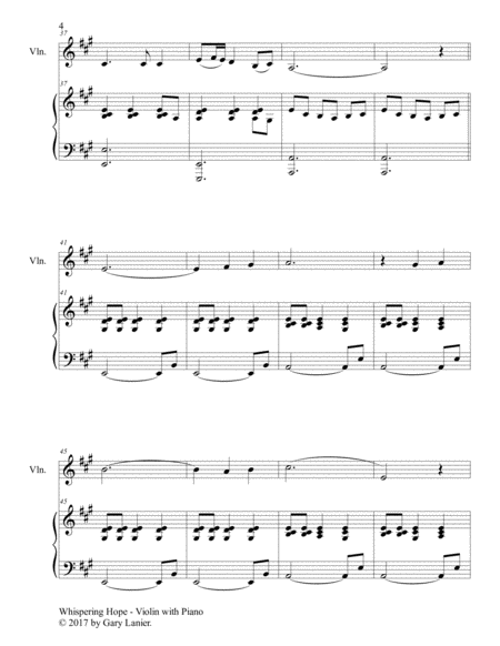 3 HYMNS OF HOPE (for Violin and Piano with Score/Parts) image number null