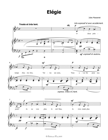 Élégie, by Massenet, in c minor