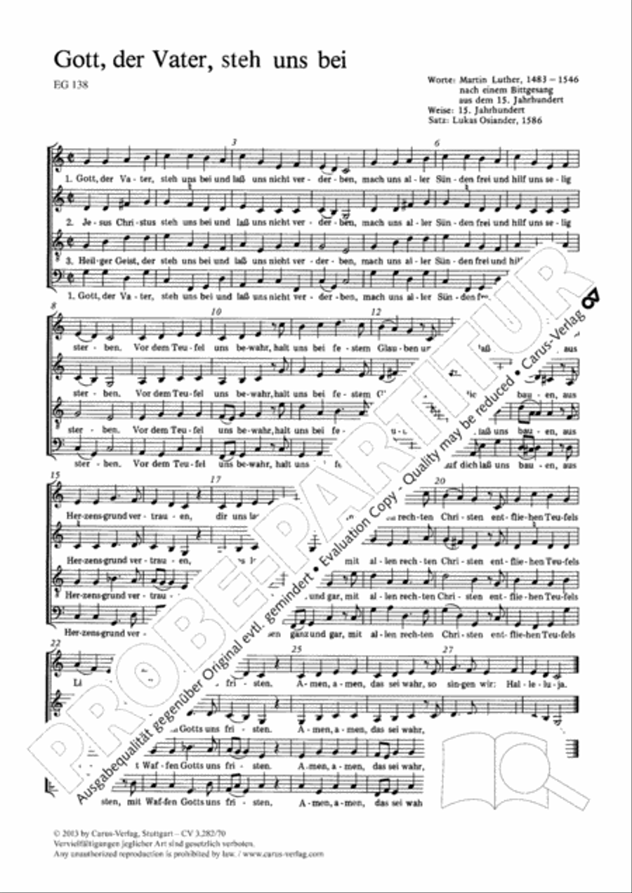 Gott der Vater wohn uns bei 4-Part scores gallery preview page 2