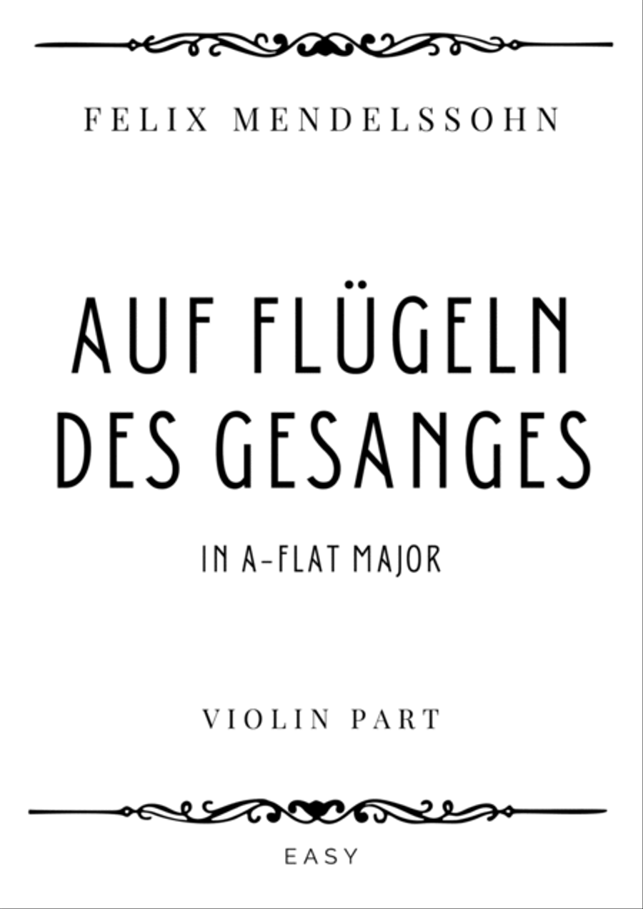 Mendelssohn - Auf Flügeln des Gesanges in A-flat major - Easy Violin Solo scores gallery preview page 6