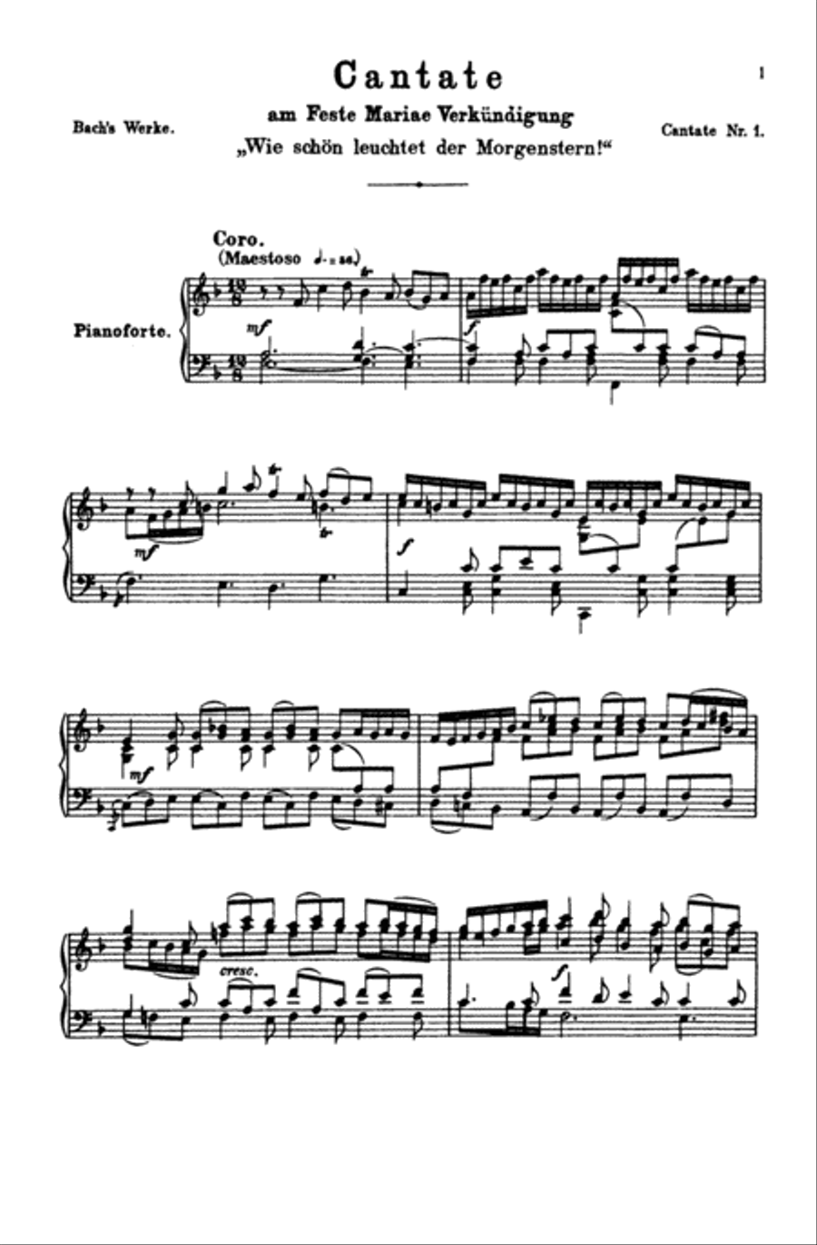 Cantata No. 1 -- Wie schon leuchtet der Morgenstern 4-Part scores gallery preview page 4