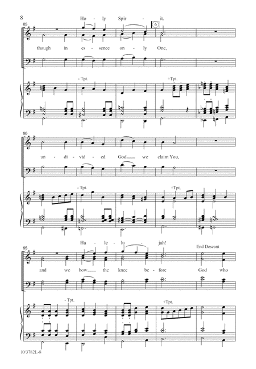 Holy God, We Praise Your Name 4-Part scores gallery preview page 8