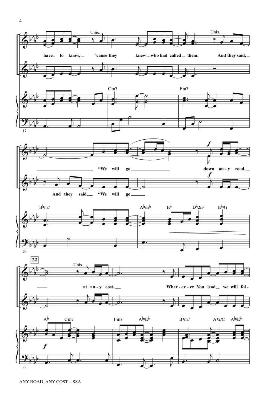 Any Cost (arr. Keith Christopher), Any Road SSA scores gallery preview page 3