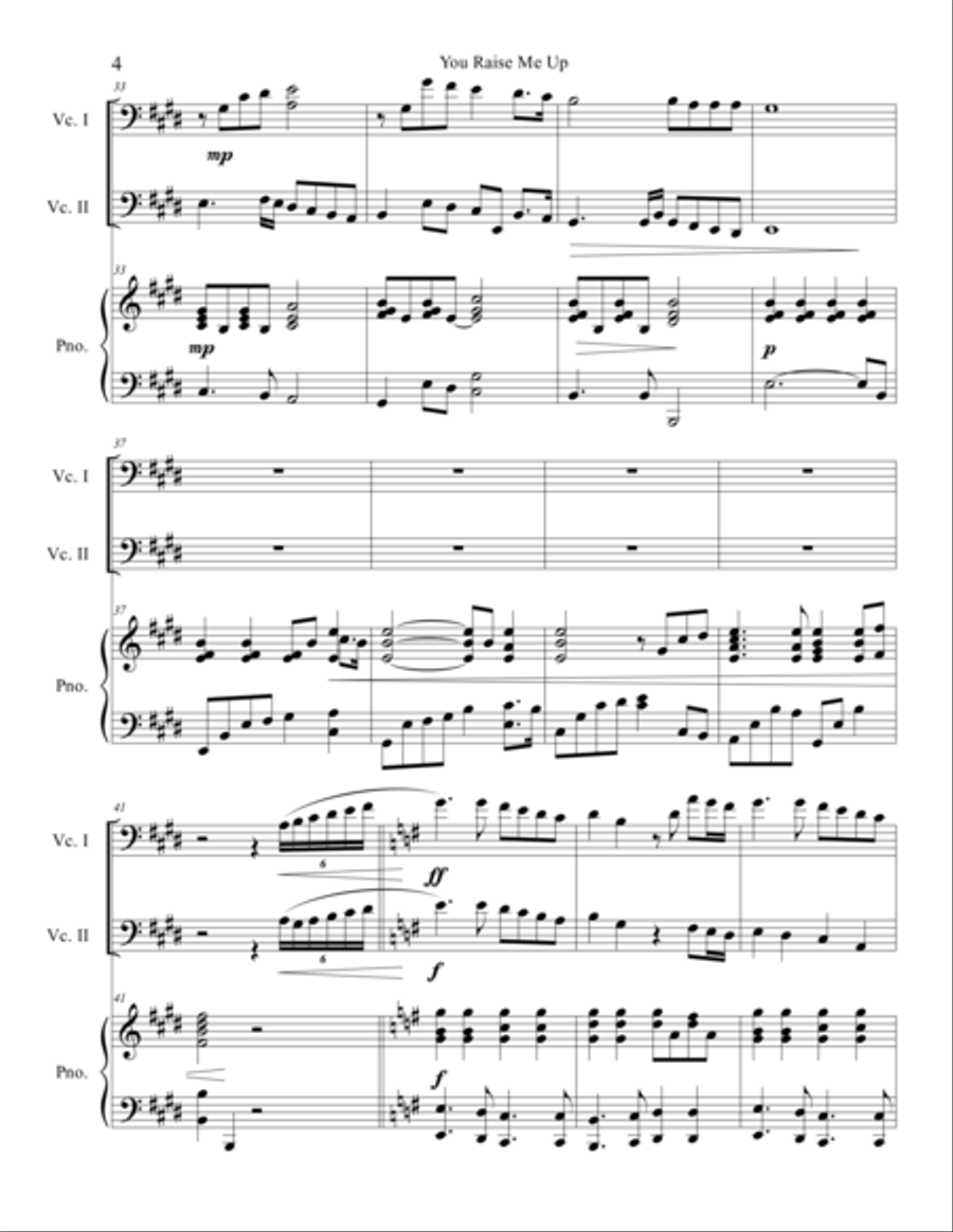 You Raise Me Up String Duet scores gallery preview page 5
