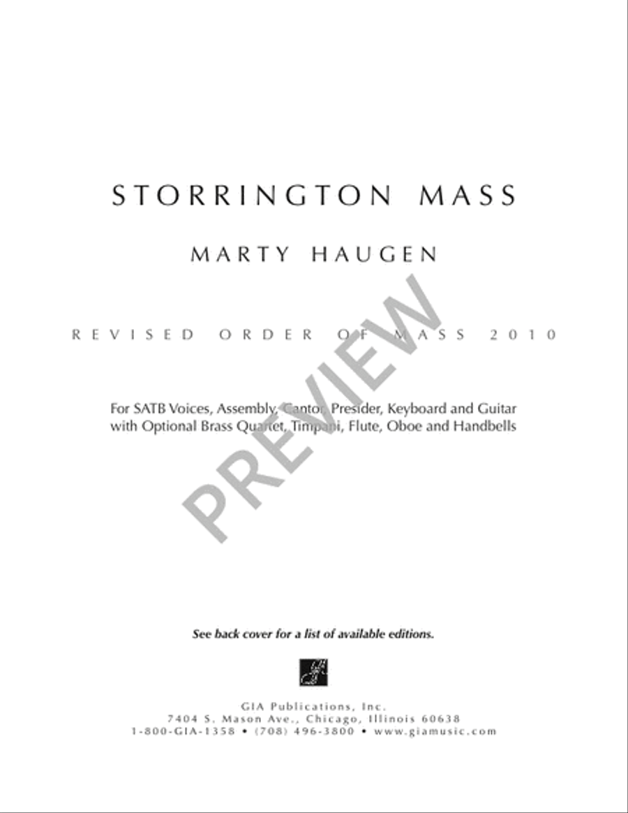 Storrington Mass (Full Score) 4-Part scores gallery preview page 3