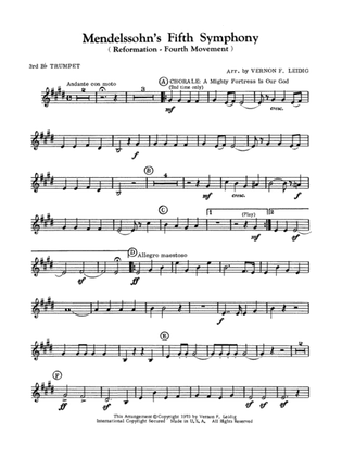 Mendelssohn's 5th Symphony "Reformation," 4th Movement: 3rd B-flat Trumpet
