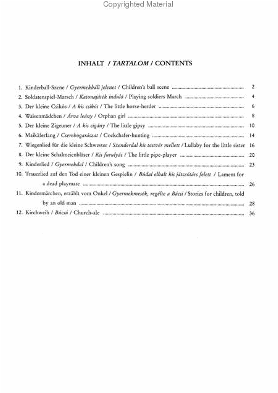 Ungarische Kinderwelt / Hungarian Children's World Piano Solo scores gallery preview page 2