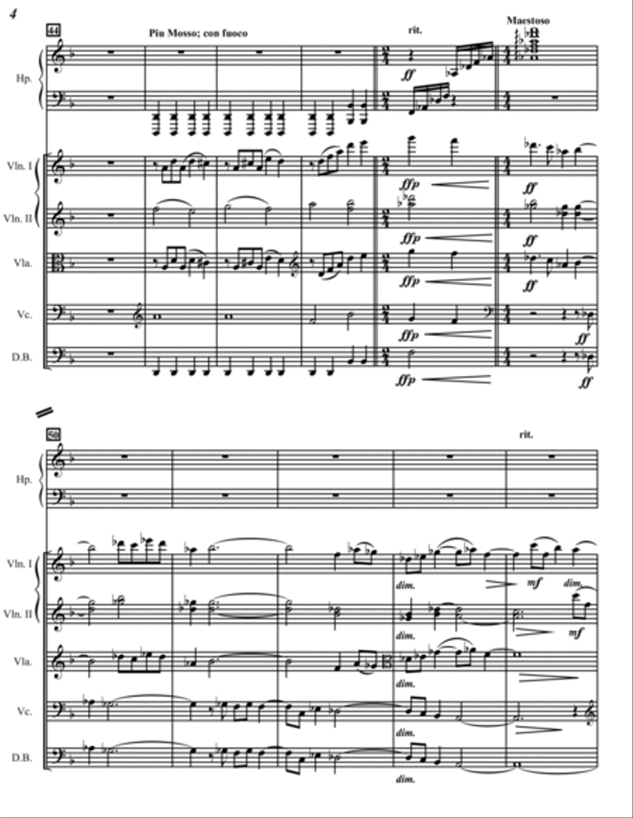 Come, Darkness for Strings and Harp String Orchestra scores gallery preview page 5