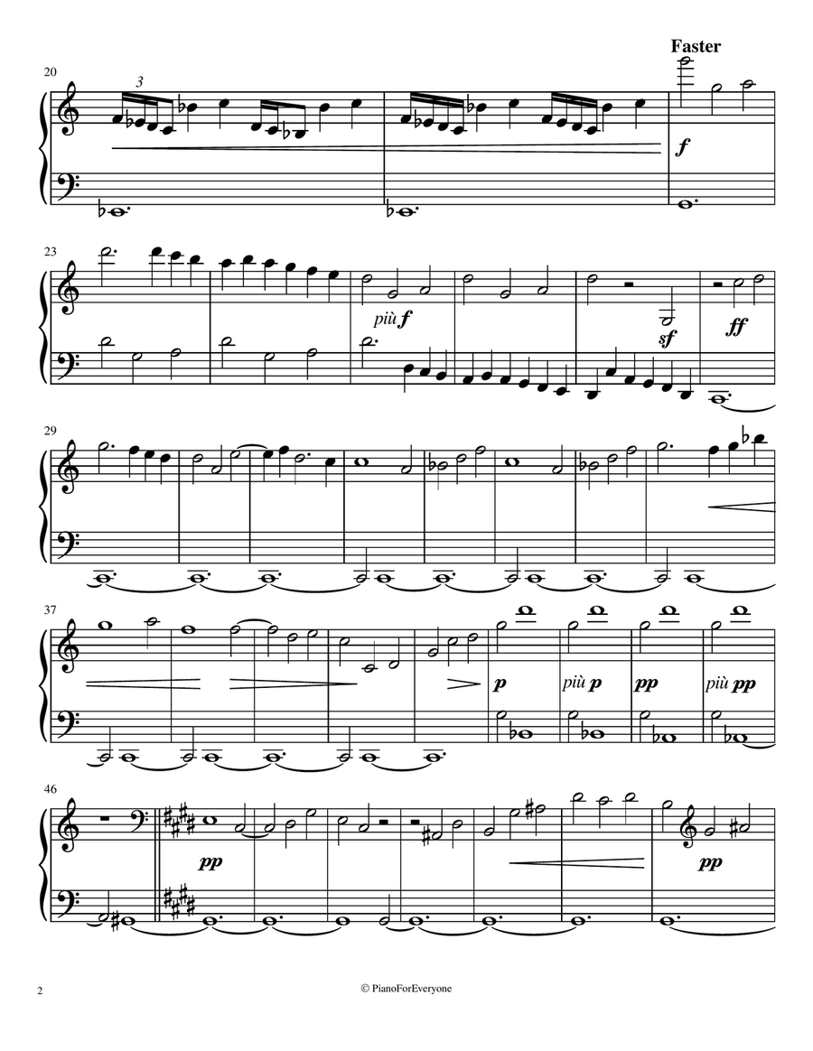 La Cathédrale Engloutie - Debussy (Easy Piano) Easy Piano scores gallery preview page 2