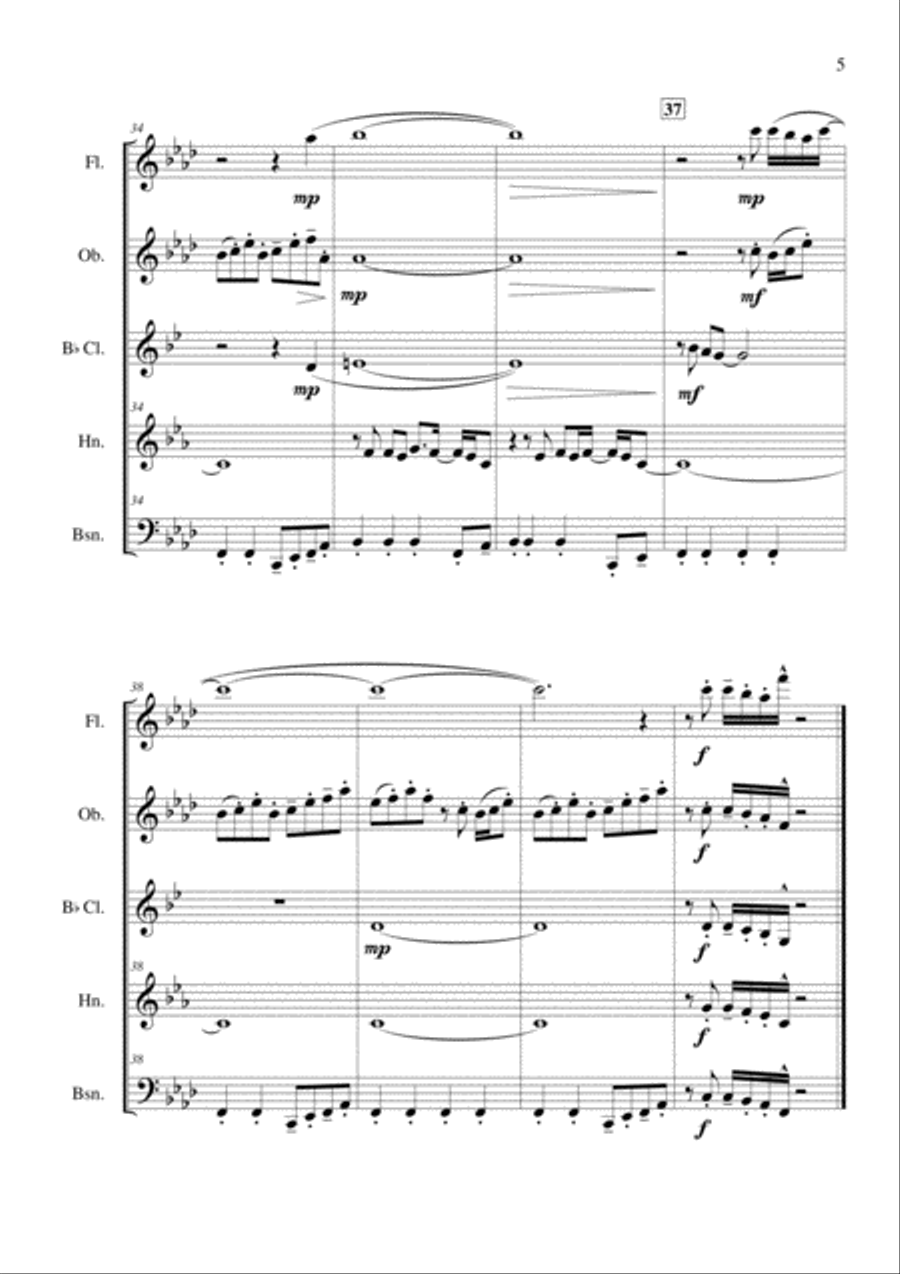 Stayin' Alive from the Motion Picture SATURDAY NIGHT FEVER Woodwind Quintet scores gallery preview page 6